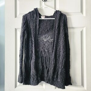 Mossimo Supply Co. Charcoal Open Knit Cardigan